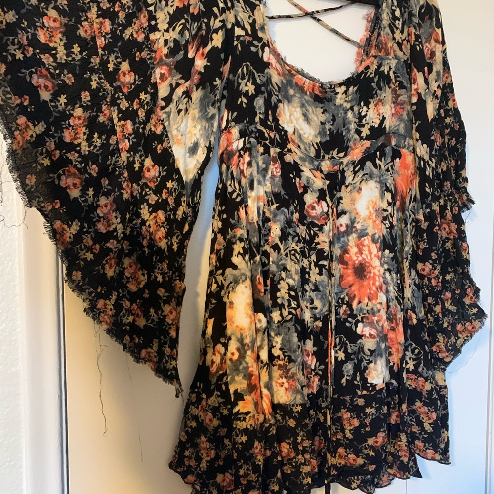 Free people floral bell sleeve dress